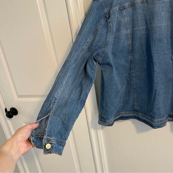 DG2 Diane Gilman Blue Denim Star Jean Jacket 2X - Picture 5 of 12